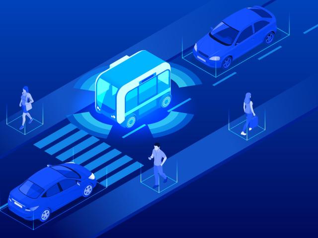 blue street scene 